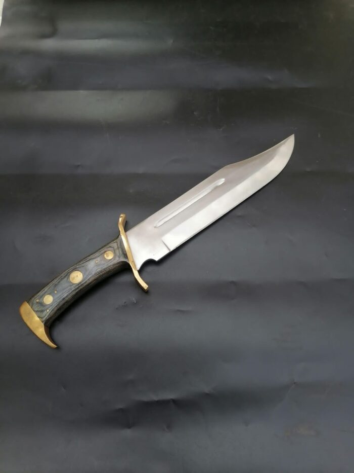 Handmade Bowie Knife D2 Steel Blade Pakka Wood Handle With Leather Sheath