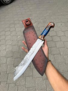 Custom Handcrafted Machete Hand Forged 5160 Spring Steel with Leather Sheath