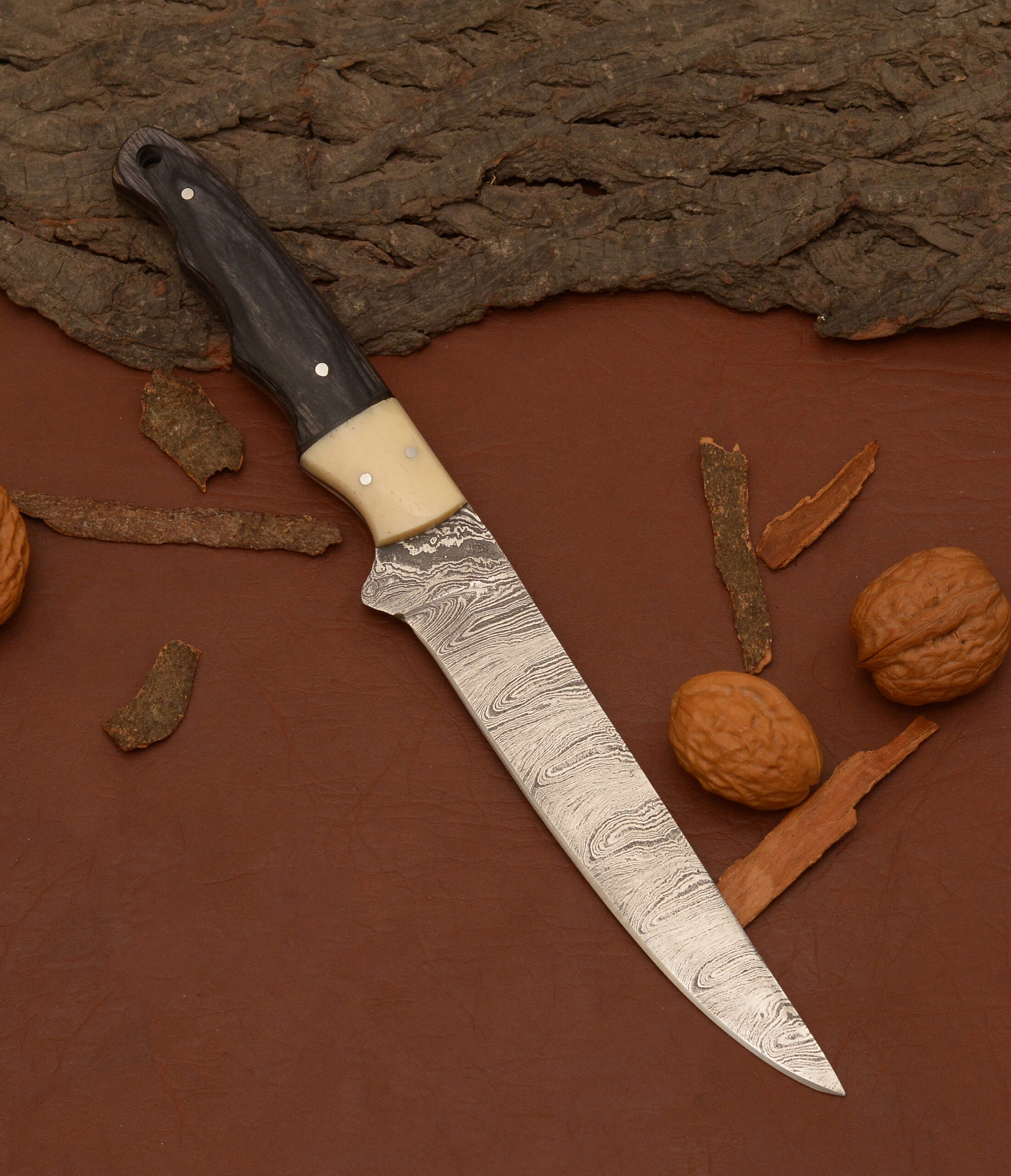 Fillet Fishing Knife Handmade Damascus Steel Knife With Flexible