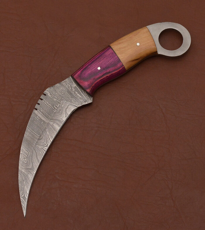 Handmade Karambit Knife Full Tang + Leather Sheath