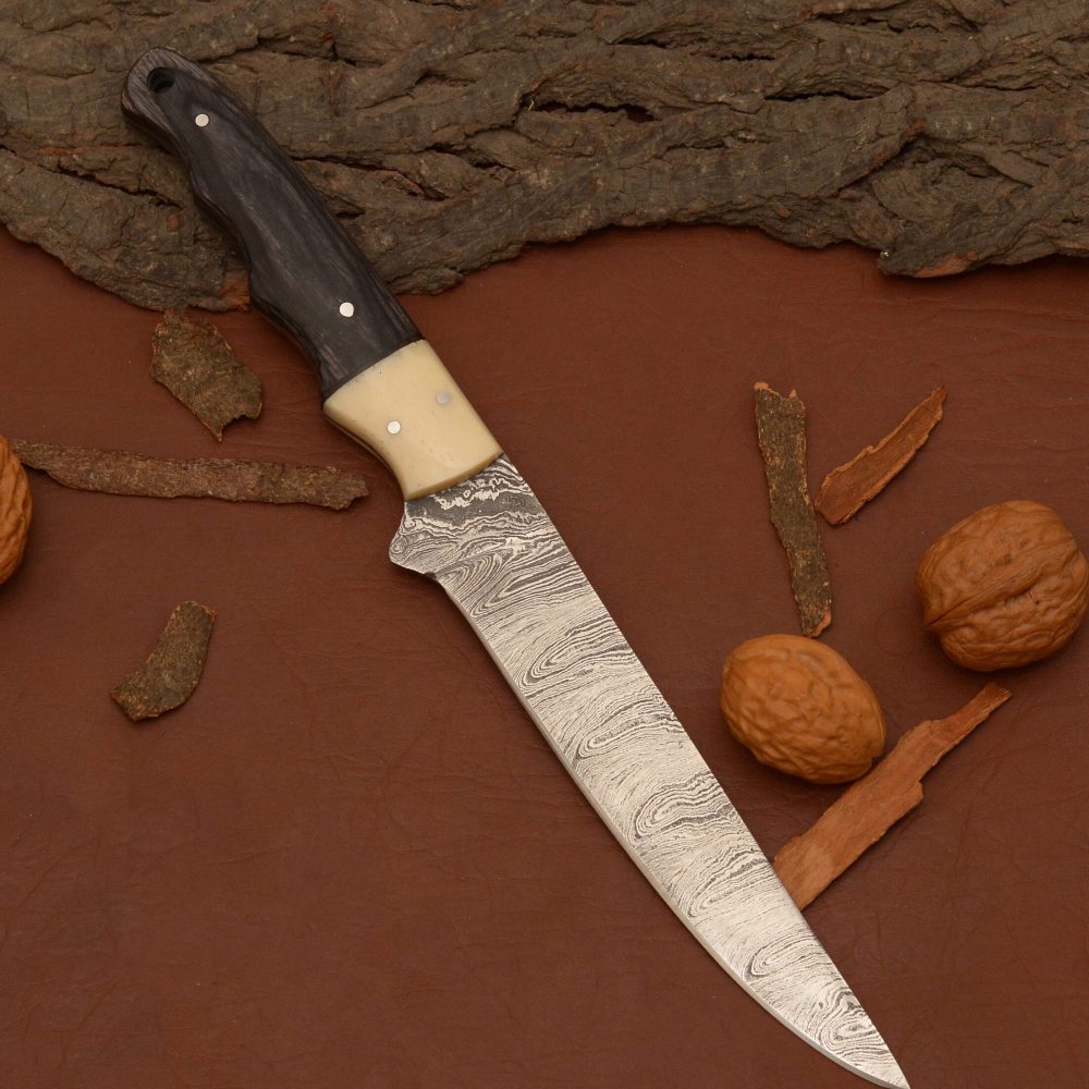 Fillet Knife Pakka Wood With Leather Sheath